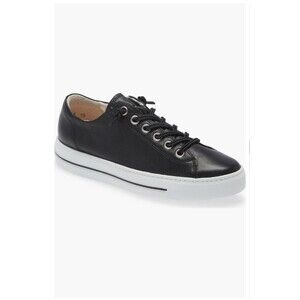 Paul Green Hadley Platform Sneakers Black Leather White Sole UK 4.5 / US 7